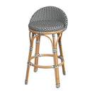 Tobias 24.5 in. Seat Height Outdoor Rattan and Metal Low Back Counter Stool by Butler Specialty Company