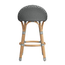 Tobias 24.5 in. Seat Height Outdoor Rattan and Metal Low Back Counter Stool by Butler Specialty Company