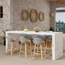 Tobias 24.5 in. Seat Height Outdoor Rattan and Metal Low Back Counter Stool by Butler Specialty Company