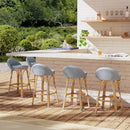 Tobias 24.5 in. Seat Height Outdoor Rattan and Metal Low Back Counter Stool by Butler Specialty Company