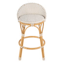 Tobias 24.5 in. Seat Height Outdoor Rattan and Metal Low Back Counter Stool by Butler Specialty Company