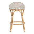 Tobias 24.5 in. Seat Height Outdoor Rattan and Metal Low Back Counter Stool by Butler Specialty Company