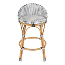 Tobias 24.5 in. Seat Height Outdoor Rattan and Metal Low Back Counter Stool by Butler Specialty Company
