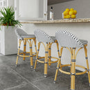 Tobias 24.5 in. Seat Height Outdoor Rattan and Metal Low Back Counter Stool by Butler Specialty Company