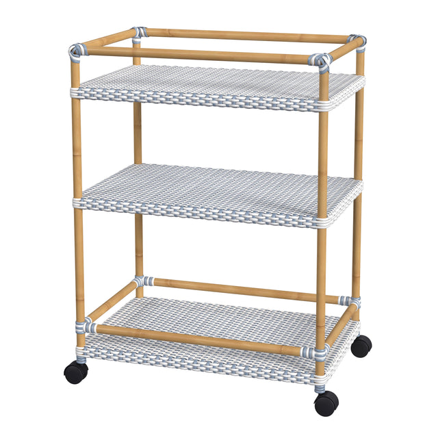 Tobias 24 in. W Outdoor Rattan and Metal 3 Tier Bar Cart by Butler Specialty Company