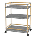 Tobias 24 in. W Outdoor Rattan and Metal 3 Tier Bar Cart by Butler Specialty Company