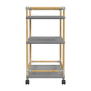 Tobias 24 in. W Outdoor Rattan and Metal 3 Tier Bar Cart by Butler Specialty Company