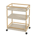 Tobias 24 in. W Outdoor Rattan and Metal 3 Tier Bar Cart by Butler Specialty Company