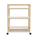 Tobias 24 in. W Outdoor Rattan and Metal 3 Tier Bar Cart by Butler Specialty Company
