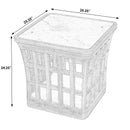 Monhegan Outdoor 25.25 in. W Teak and Marble End Table by Butler Specialty Company