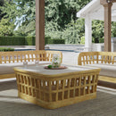 Monhegan Outdoor 42.25 in. W Teak and Marble Coffee Table by Butler Specialty Company
