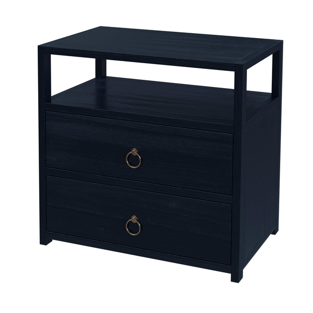 Lark 28 in. W Rectangular Wood 2 Drawer Wide Nightstand with Open Shelf by Butler Specialty Company