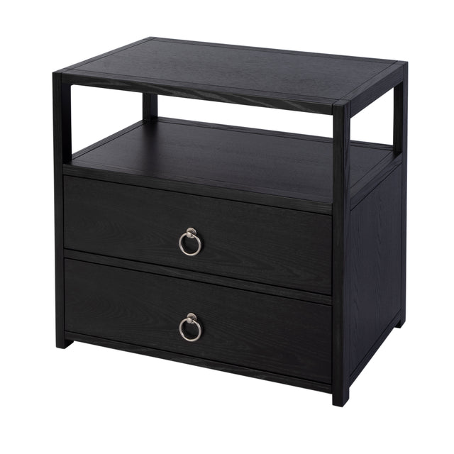Lark 28 in. W Rectangular Wood 2 Drawer Wide Nightstand with Open Shelf by Butler Specialty Company