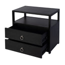 Lark 28 in. W Rectangular Wood 2 Drawer Wide Nightstand with Open Shelf by Butler Specialty Company