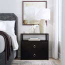 Lark 28 in. W Rectangular Wood 2 Drawer Wide Nightstand with Open Shelf by Butler Specialty Company