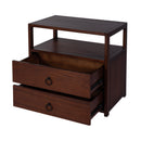 Lark 28 in. W Rectangular Wood 2 Drawer Wide Nightstand with Open Shelf by Butler Specialty Company