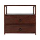 Lark 28 in. W Rectangular Wood 2 Drawer Wide Nightstand with Open Shelf by Butler Specialty Company