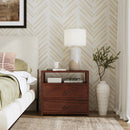 Lark 28 in. W Rectangular Wood 2 Drawer Wide Nightstand with Open Shelf by Butler Specialty Company