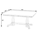 Danielle 66 in. W Rectangular Marble Top Double Pedestal Dining Table by Butler Specialty Company