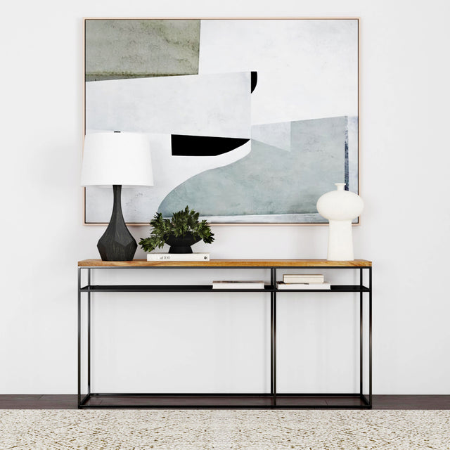 Sutton 63 in. W Rectangular Wood and Iron Console Table Open Shelf by Butler Specialty Company