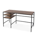 Jensen 66 in. W Rectangular Iron and Wood Writing Desk with Shelves by Butler Specialty Company