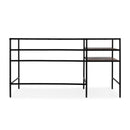 Jensen 66 in. W Rectangular Iron and Wood Writing Desk with Shelves by Butler Specialty Company