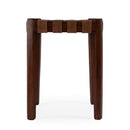 Kerry 18 in. Seat Height Rectangular Woven Leather and Wood Accent Stool by Butler Specialty Company