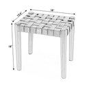 Kerry 18 in. Seat Height Rectangular Woven Leather and Wood Accent Stool by Butler Specialty Company