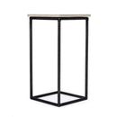 Mabel 10 in. W Square Marble and Hammered Iron Side Table by Butler Specialty Company