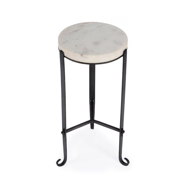 Freya 11.5 in. W Round Marble and Iron Side Table by Butler Specialty Company