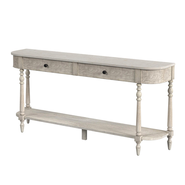 Danielle 65 in. W Rectangular Wood 2 Drawer Console Table with Lower Open Shelf by Butler Specialty Company