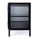 Hoxton 52 in. W Rectangular Ribbed Glass and Metal 2 Door TV Stand by Butler Specialty Company
