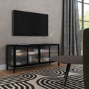 Hoxton 52 in. W Rectangular Ribbed Glass and Metal 2 Door TV Stand by Butler Specialty Company