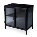 Hoxton 31 in. W Rectangular Ribbed Glass and Metal Accent Cabinet by Butler Specialty Company