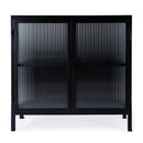 Hoxton 31 in. W Rectangular Ribbed Glass and Metal Accent Cabinet by Butler Specialty Company
