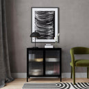 Hoxton 31 in. W Rectangular Ribbed Glass and Metal Accent Cabinet by Butler Specialty Company
