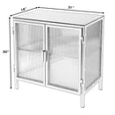 Hoxton 31 in. W Rectangular Ribbed Glass and Metal Accent Cabinet by Butler Specialty Company