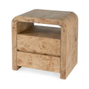 Cora 26 in. W Rectangular Waterfall Edge Wood 2 Drawer Nightstand with Top Open Shelf by Butler Specialty Company