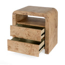 Cora 26 in. W Rectangular Waterfall Edge Wood 2 Drawer Nightstand with Top Open Shelf by Butler Specialty Company
