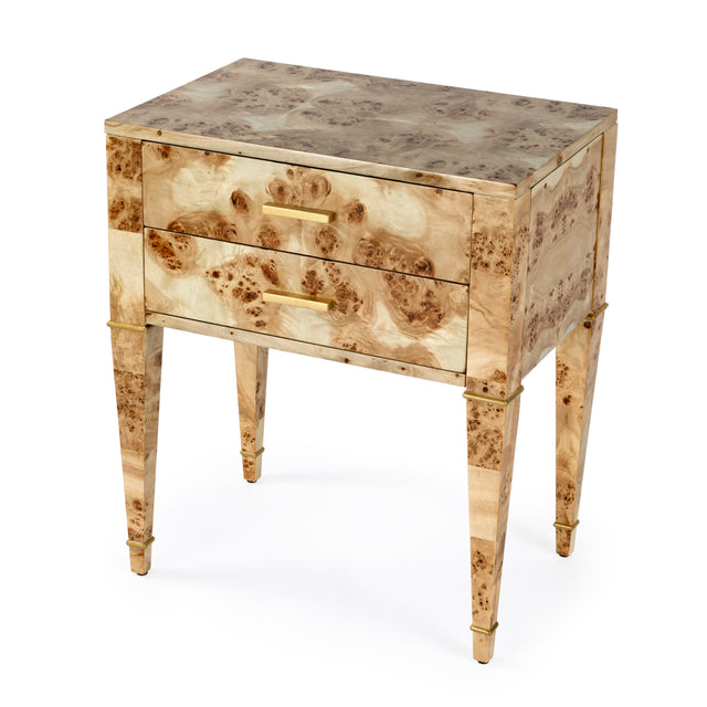 Kai 24 in. W Rectangular Burl Wood 2 Drawer End Table by Butler Specialty Company