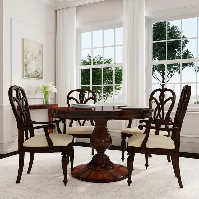 Evie 48 in. W Round Wood Single Pedestal Dining Table by Butler Specialty Company