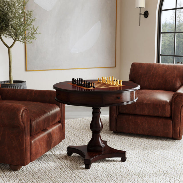 Fredrik 34 in. W Round Wood Pedestal Base Game table by Butler Specialty Company