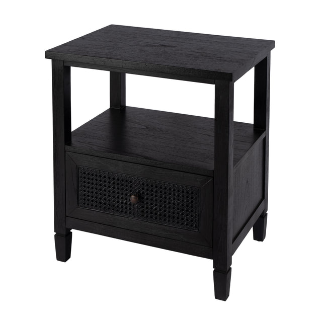 Flagstaff 25 in. W Rectangular Cane 1 Drawer Nightstand with Top Open Shelf by Butler Specialty Company