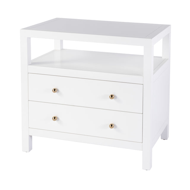 Nora 28 in. W Rectangular 2 Drawer Wide Nightstand with Open Shelf by Butler Specialty Company