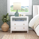 Nora 28 in. W Rectangular 2 Drawer Wide Nightstand with Open Shelf by Butler Specialty Company