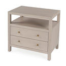 Nora 28 in. W Rectangular 2 Drawer Wide Nightstand with Open Shelf by Butler Specialty Company