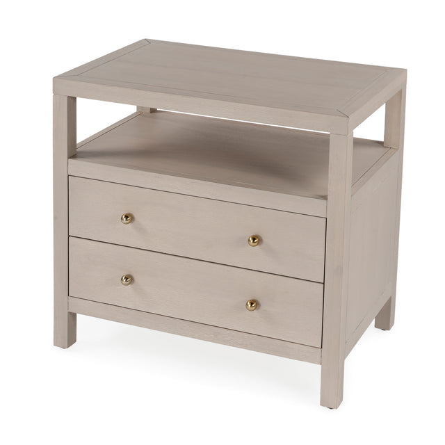 Nora 28 in. W Rectangular 2 Drawer Wide Nightstand with Open Shelf by Butler Specialty Company
