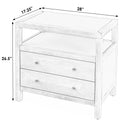 Nora 28 in. W Rectangular 2 Drawer Wide Nightstand with Open Shelf by Butler Specialty Company