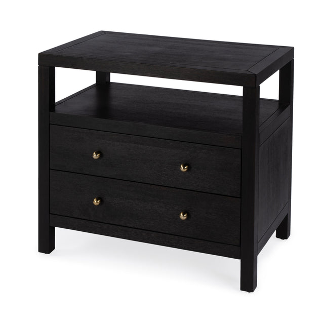 Nora 28 in. W Rectangular 2 Drawer Wide Nightstand with Open Shelf by Butler Specialty Company