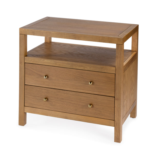 Nora 28 in. W Rectangular 2 Drawer Wide Nightstand with Open Shelf by Butler Specialty Company